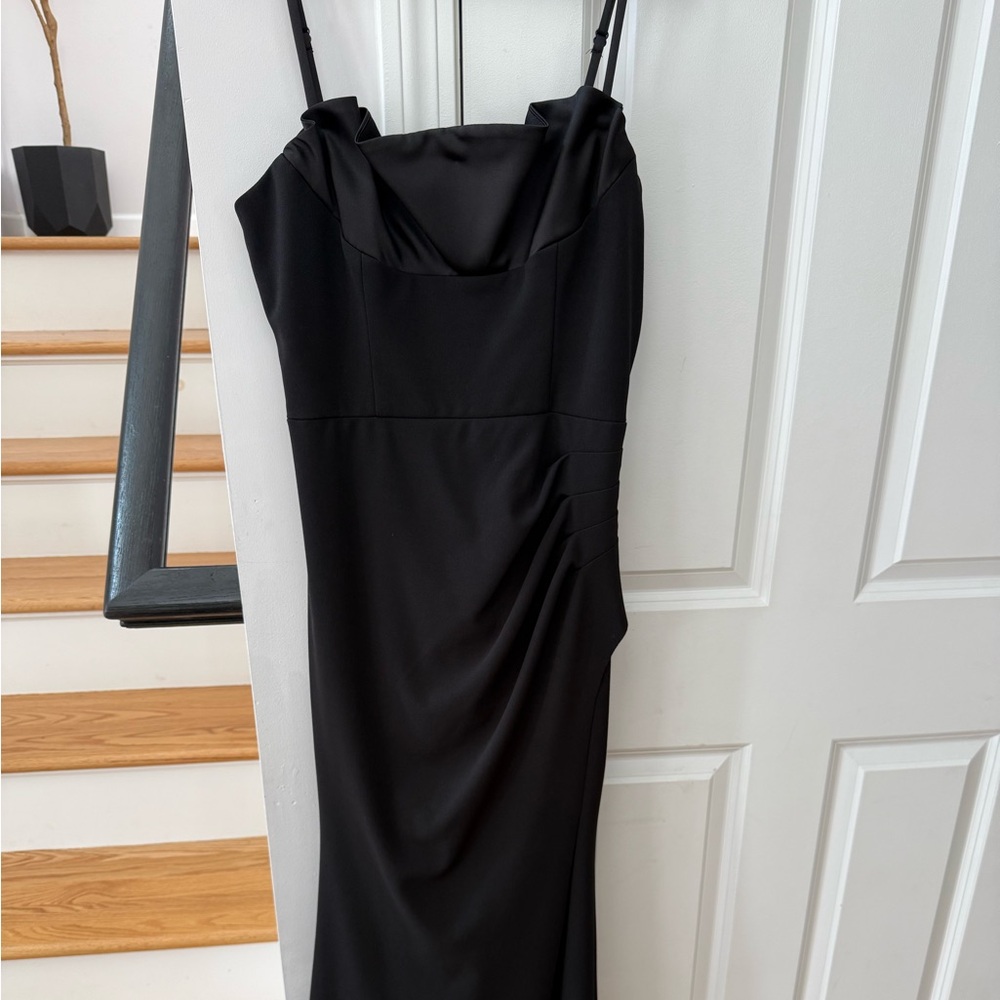 Xscape Black Ruched Gown